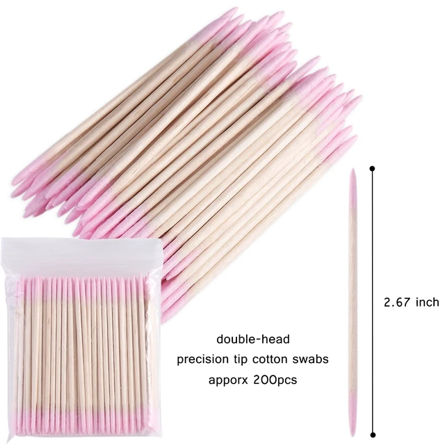 Alt view image 7 of 7 - 200pcs Pointed Tip Cotton Swabs with Wooden Sticks