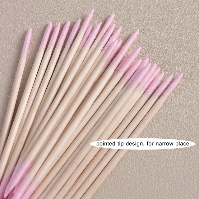 Alt view image 4 of 7 - 200pcs Pointed Tip Cotton Swabs with Wooden Sticks