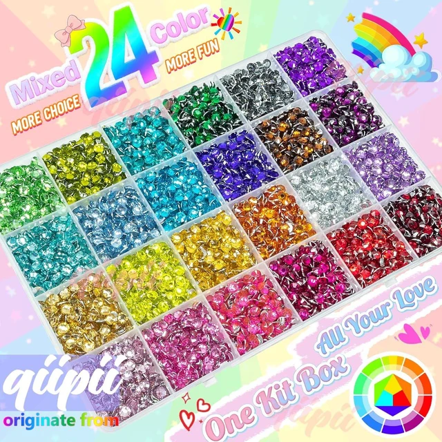 Alt view image 6 of 7 - qiipii 24 Color 5mm Crystal Resin Rhinestones for Bedazzling Crafting SS20 Flatback Stones Colorful Gems Diamonds Charms for Nails Eyes Face Makeup Tumblers Bottles DIY Crafts Clothes Shoes Phones