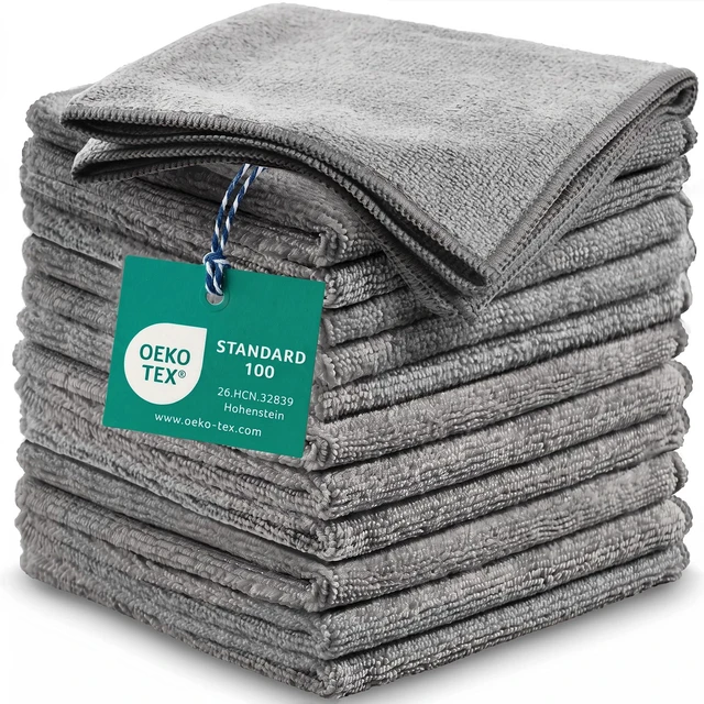 Main image of Microfiber Cleaning Cloth, Gray, 12 Pack, 12" x 12"
