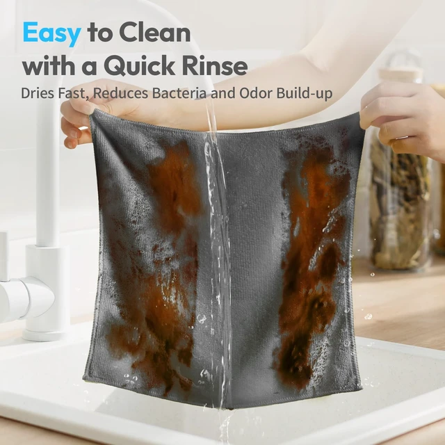 Alt view image 6 of 6 - Microfiber Cleaning Cloth, Gray, 12 Pack, 12" x 12"