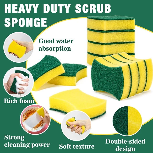 Alt view image 3 of 6 - MAQIHAN 18PCS Kitchen Sponges - Heavy Duty Scrub Sponge for Dishes Pots
