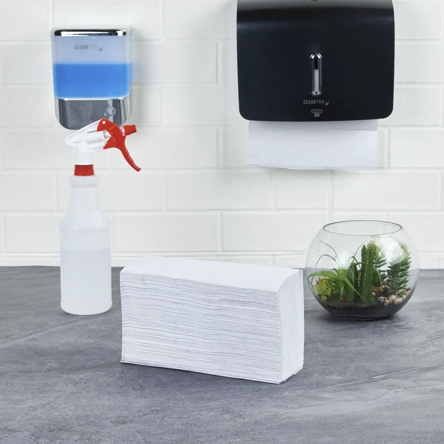 Alt view image 2 of 6 - Restaurantware Multifold Paper Towels 250 Pack of 9.5 x 9.25 Inch Absorbent Hand Drying Towels Spill Cleaning Disposable White