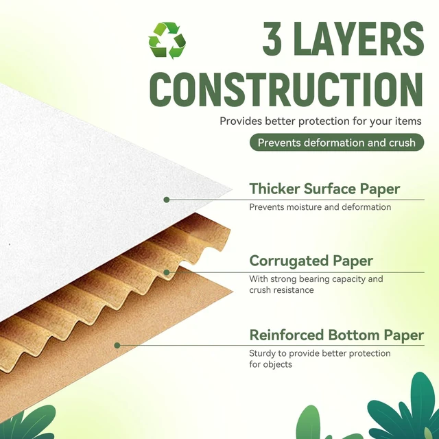 Alt view image 5 of 7 - 7"x5"x4" Shipping Boxes Set of 2, White Corrugated Cardboard Box Literature Mailer
