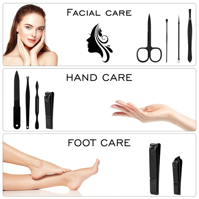 Alt view image 3 of 6 - Manicure Set Gifts for Men Stainless Steel Nail Clippers Set Kit Care Tools