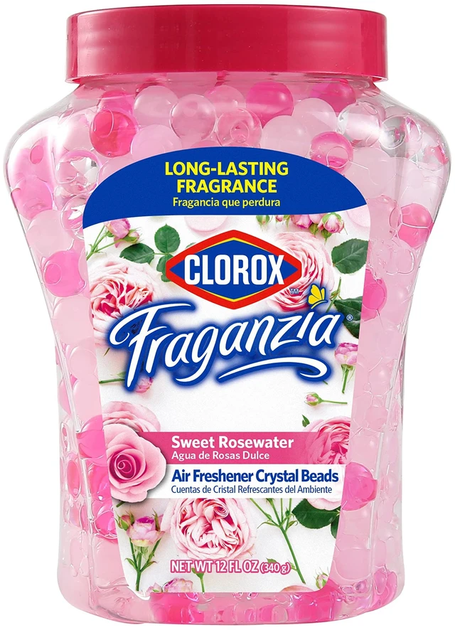 Main image of Clorox Fraganzia Crystal Beads Air Freshener, Sweet Rosewater, 12 Fl Oz