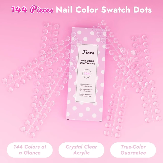 Alt view image 4 of 6 - Finea 144pcs Gel Nail Polish Color Display Swatch Dots Clear with Stickers
