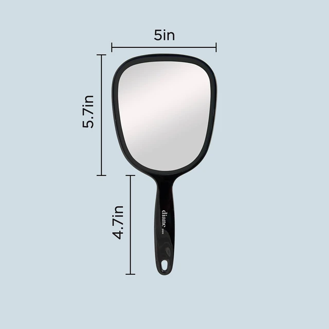 Alt view image 5 of 6 - Diane Handheld Mirror with Handle, 1X Magnification, Black, 5" x 11"