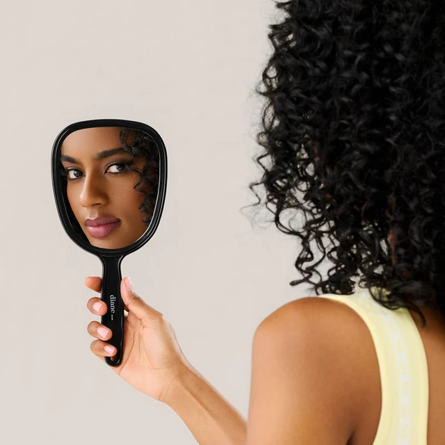 Alt view image 6 of 6 - Diane Handheld Mirror with Handle, 1X Magnification, Black, 5" x 11"
