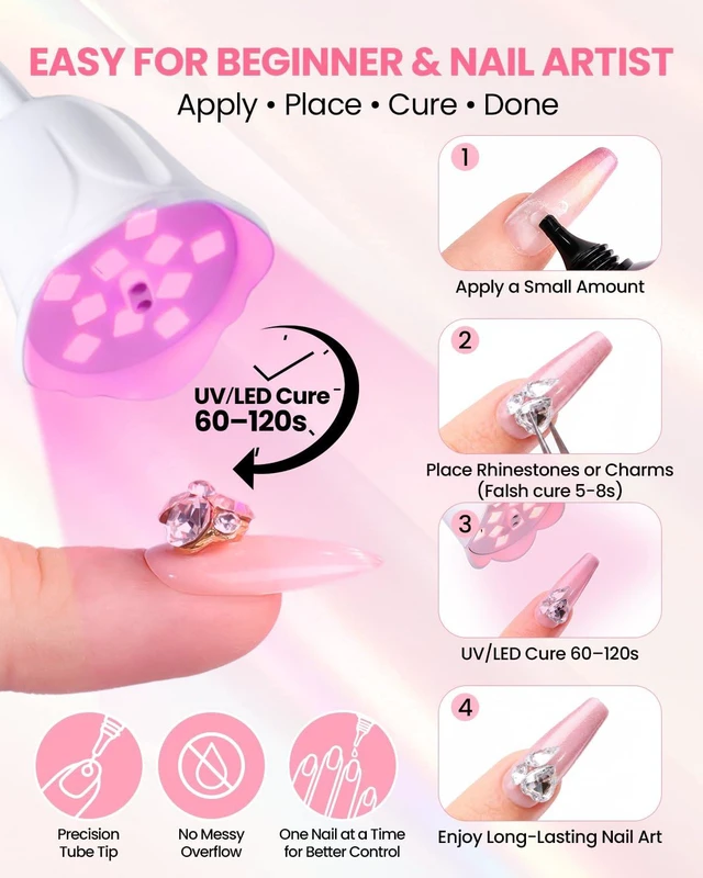 Alt view image 4 of 6 - Makartt Rhinestone Glue for Nails: Super Strong 3D Gel for Nail Charms 30g