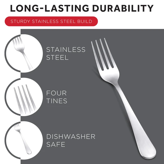 Alt view image 2 of 6 - Winco 12-Piece Windsor Dinner Fork Set, 18-0 Stainless Steel,Silver