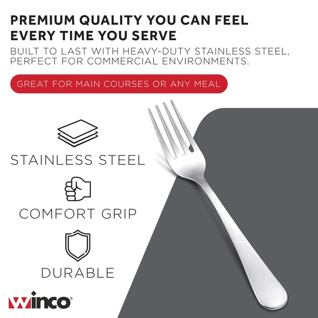 Alt view image 3 of 6 - Winco 12-Piece Windsor Dinner Fork Set, 18-0 Stainless Steel,Silver