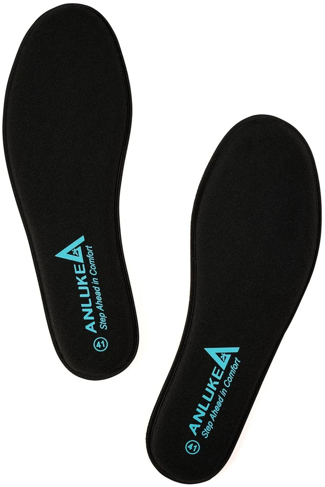 Main image of Memory Foam Insoles for Men & Women - Replacement Cushion Shoe Inserts for Work Boots, Running Shoes, Hiking, Sneakers & Loafers - Shock Absorbing Support for Foot Pain Relief & All-Day Comfort Black