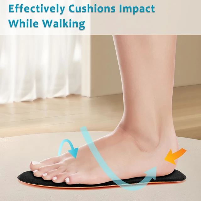 Alt view image 5 of 6 - Memory Foam Insoles for Men & Women - Replacement Cushion Shoe Inserts for Work Boots, Running Shoes, Hiking, Sneakers & Loafers - Shock Absorbing Support for Foot Pain Relief & All-Day Comfort Black