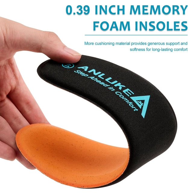 Alt view image 4 of 6 - Memory Foam Insoles for Men & Women - Replacement Cushion Shoe Inserts for Work Boots, Running Shoes, Hiking, Sneakers & Loafers - Shock Absorbing Support for Foot Pain Relief & All-Day Comfort Black
