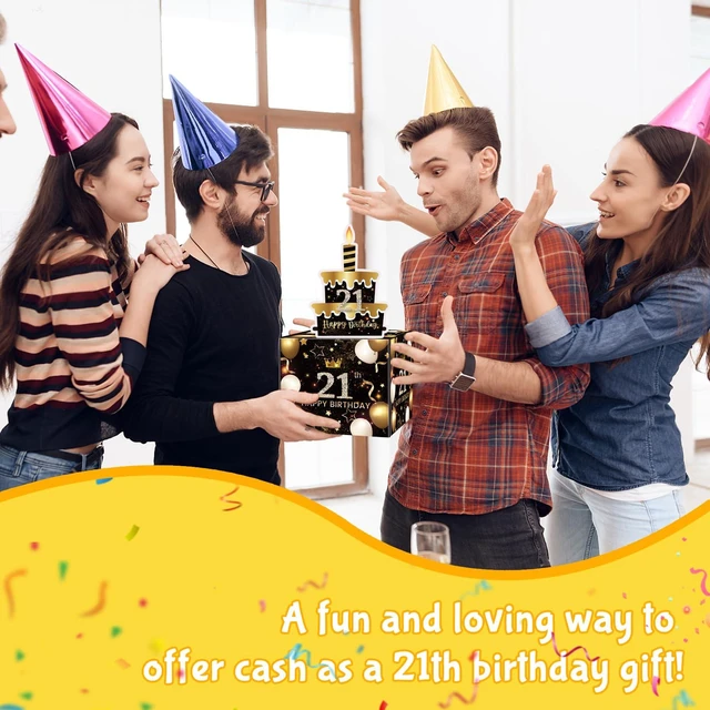 Alt view image 3 of 5 - 21st Birthday Money Box for Cash Gift, Surprise Pull Out Money Gift Box with 50Pcs Transparent Bags - Fun Ways to Give Cash as A 21st Birthday Gift for Girls Boys