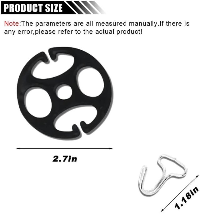 Alt view image 2 of 6 - 24PCS Car Seat Cover Plum Plate Metal Hooks, 12 Metal Hooks Set Locking Clip Plastic Card Fixed Fastener Buckle + 12 Plastic Car Seat Covers Chucks for Car Seat Replacements Accessories (Black)