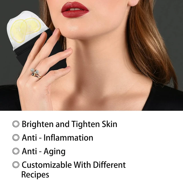 Alt view image 3 of 6 - Evmliy Silicone Ice Roller Facial Massager - Brighten Skin, Reduce Puffiness, Reusable Ice Roller for Face & Eyes, Freezer (1Pack, Black)
