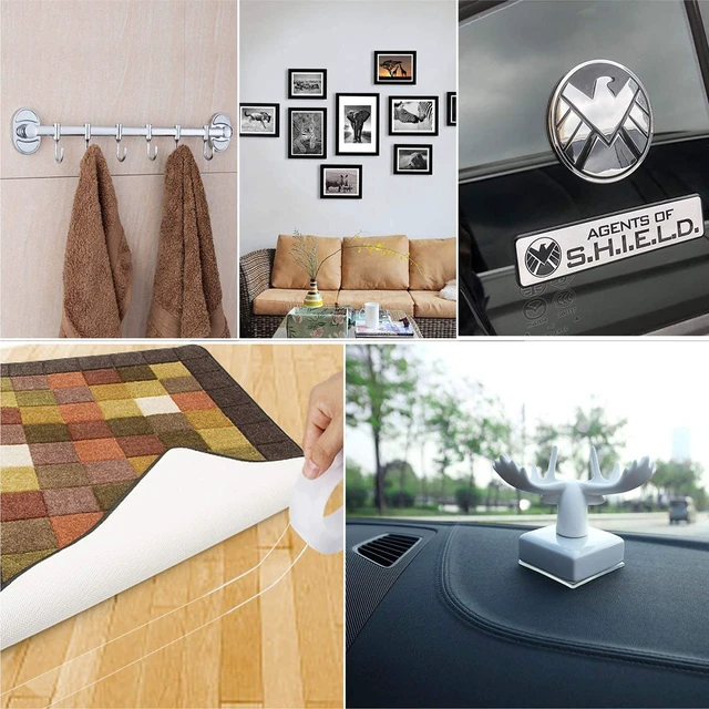 Alt view image 7 of 7 - Double Sided Tape Heavy Duty, Nano Double Sided Sticky Adhesive Tape, Clear Mounting Tape Picture Hanging Strips, Removable Wall Tape