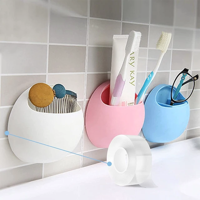 Alt view image 5 of 7 - Double Sided Tape Heavy Duty, Nano Double Sided Sticky Adhesive Tape, Clear Mounting Tape Picture Hanging Strips, Removable Wall Tape
