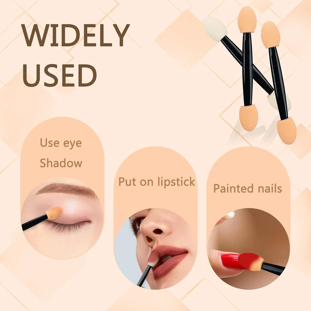 Alt view image 2 of 5 - 50PCS Disposable Eyeshadow Applicators,Sponge Tips Eye Shadow Applicator Sticks Double Sided, Suitable for Home and Travel Use