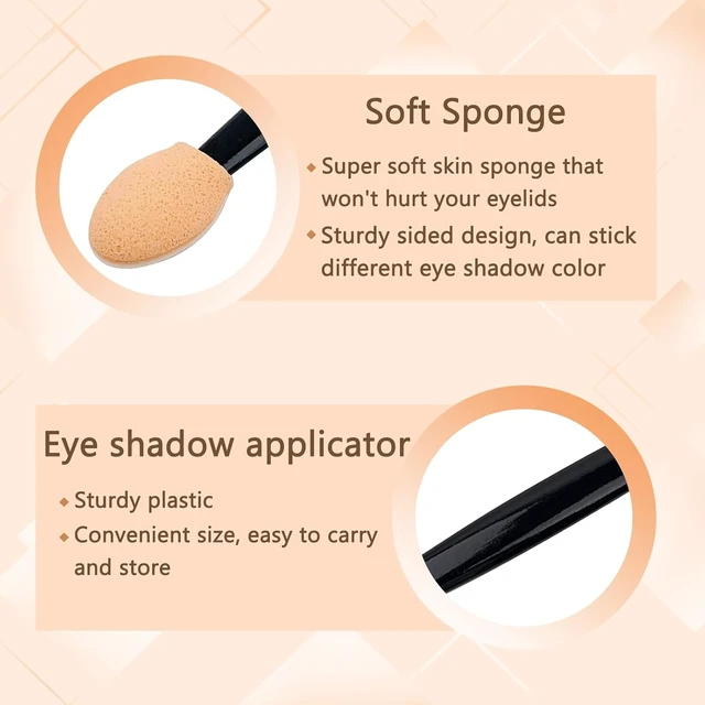Alt view image 4 of 5 - 50PCS Disposable Eyeshadow Applicators,Sponge Tips Eye Shadow Applicator Sticks Double Sided, Suitable for Home and Travel Use