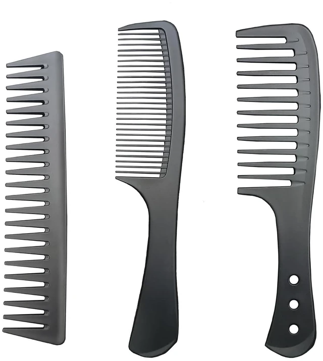 Main image of 3 PCS Carbon Fiber Anti Static Comb, Heat Resistant Comb-Fine and Wide Tooth Hair Combs for Men and Women, Professional for Hair Stylist