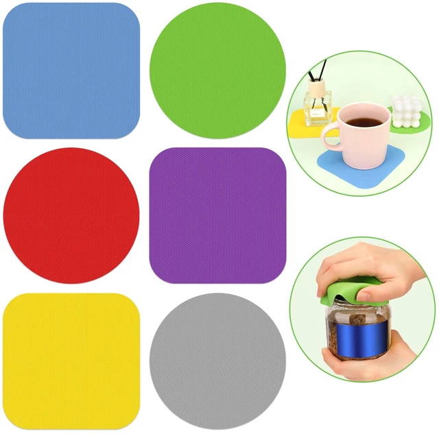 Main image of Leezmark 6 Pcs Jar Opener, Rubber Jar Grippers Multi-function Silicone Jar Gripper Pads Bottle Lid Opener Jar Openers for Seniors with Arthritis Weak Hands (6 Colors)
