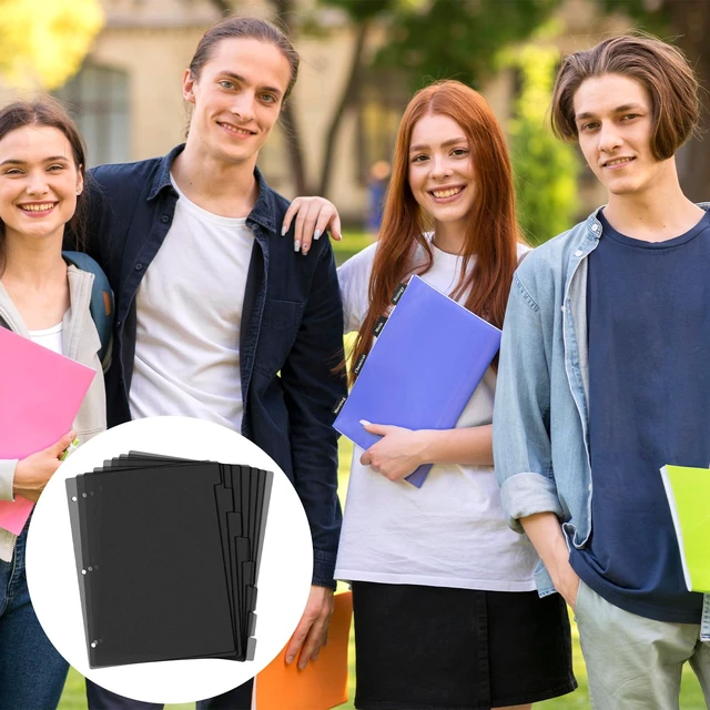 Alt view image 6 of 7 - Black Binder Dividers, 8-Tab Sturdy Plastic Dividers, Binder Dividers with Tabs, Black 3-Ring Binder Plastic Divider Set, Aesthetic Dividers for Binder, Suitable for Notebooks and Binders(Black)