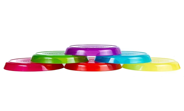 Alt view image 2 of 7 - Kids Plastic Dinnerware Set of 6 Multi Color Plates - Reusable, BPA-Free, Dishwasher Safe and Microwaveable