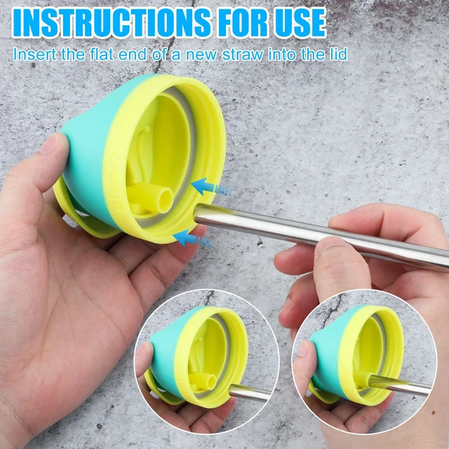 Alt view image 5 of 6 - 4pcs Water Bottle Straws for Owala 24oz 32oz, Stainless Steel Metal Straws Replacement with 2 Straw Cleaners Reusable Tumbler Bottle Accessories Parts for Indoor Outdoor Sports Trips