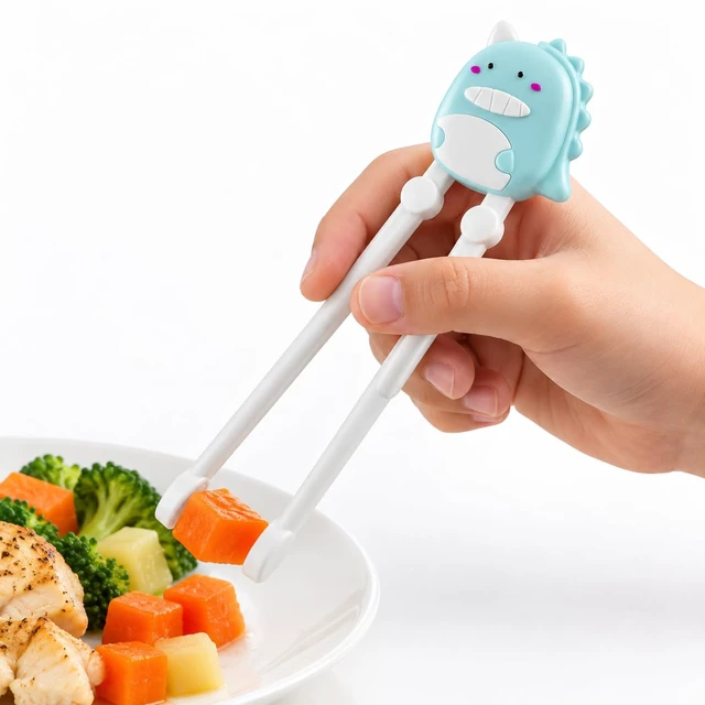 Alt view image 4 of 6 - PandaEar 2 Pairs Kid Chopsticks, Dinosaur Children Learning Practice Chopsticks for Beginners Toddler