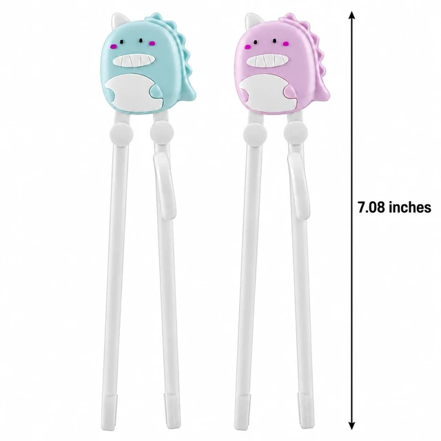 Alt view image 3 of 6 - PandaEar 2 Pairs Kid Chopsticks, Dinosaur Children Learning Practice Chopsticks for Beginners Toddler