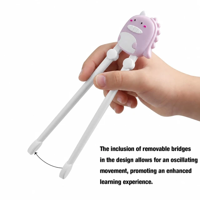 Alt view image 6 of 6 - PandaEar 2 Pairs Kid Chopsticks, Dinosaur Children Learning Practice Chopsticks for Beginners Toddler
