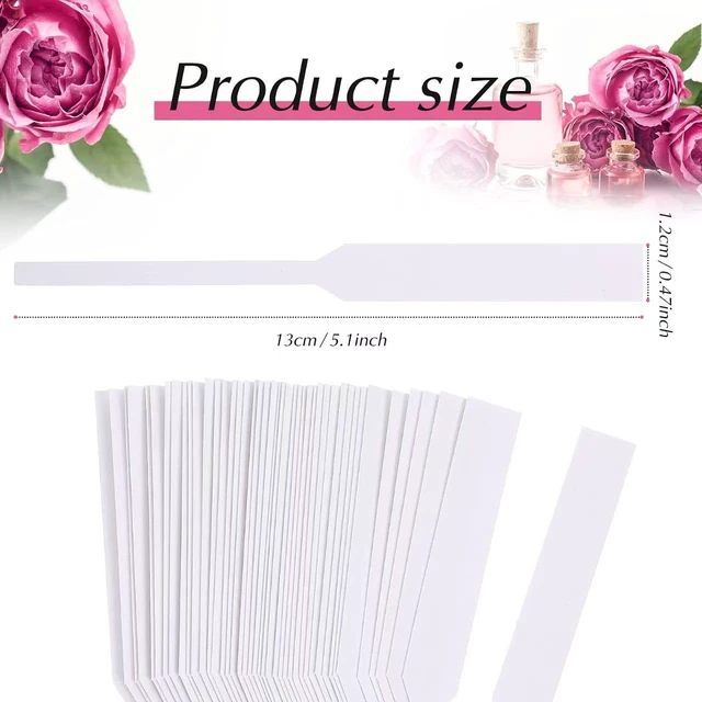 Alt view image 4 of 6 - 200 PCS Perfume Test Strips Disposable White Perfume Tester Strips Essential Oils Test Card Blotter Paper for Perfume Fragrances Scents Testing