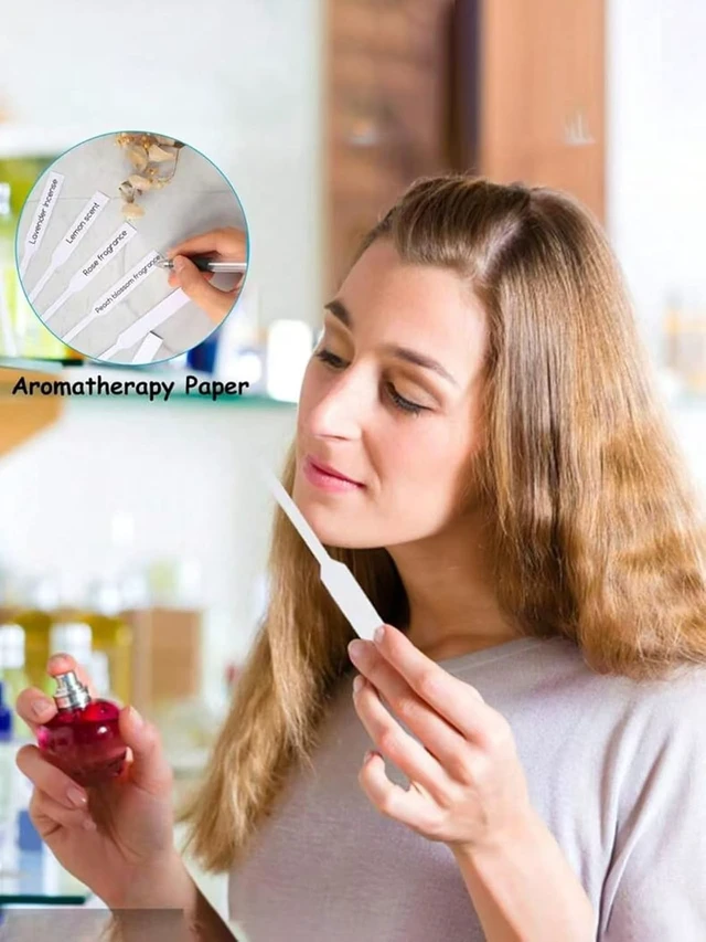 Alt view image 3 of 6 - 200 PCS Perfume Test Strips Disposable White Perfume Tester Strips Essential Oils Test Card Blotter Paper for Perfume Fragrances Scents Testing