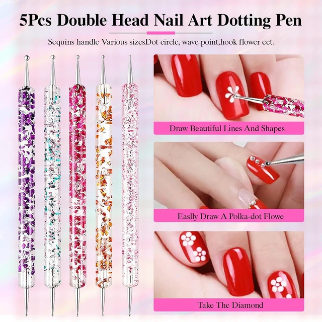Alt view image 7 of 7 - Nail Art Tools Set, Nail Art Kit for Beginners: 15 professional nail brushes for nail art, 5 precision dotting tools, 1 pink curved tweezers, Design Tools for Nail Tech & Beginners