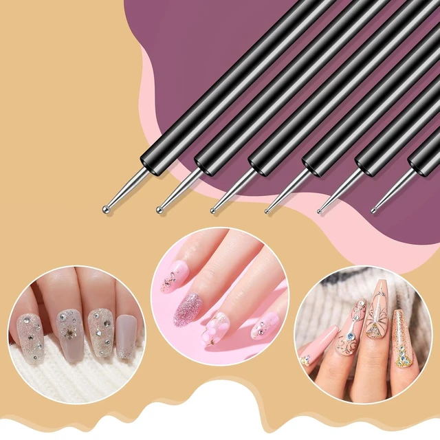 Alt view image 5 of 6 - Artdone Nail Art Dotting Tools 6PCS Double-ended Brushes Kit Gel Polish