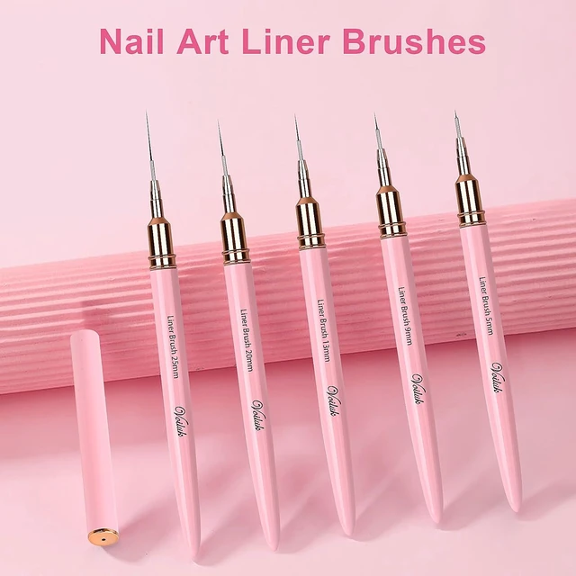 Alt view image 6 of 6 - 5Pcs Nail Art Liner Brushes Liner Brush for Nails Gel Striping Nail Brushes