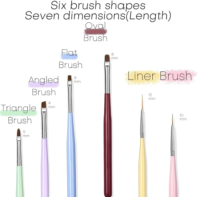 Alt view image 2 of 6 - Nail Art Brushes, Nail Design Painting Brush Set with Nail Polish Brush, Nail Liner Brush, Nail Extension Gel Brush, Builder Nail Gel Brush, and Multi-Size Dotting Pens for DIY Nail Art