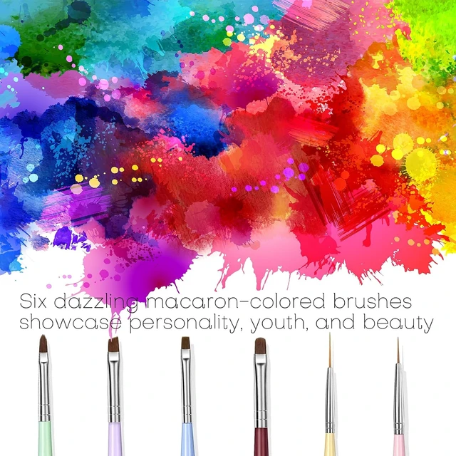 Alt view image 5 of 6 - Nail Art Brushes, Nail Design Painting Brush Set with Nail Polish Brush, Nail Liner Brush, Nail Extension Gel Brush, Builder Nail Gel Brush, and Multi-Size Dotting Pens for DIY Nail Art