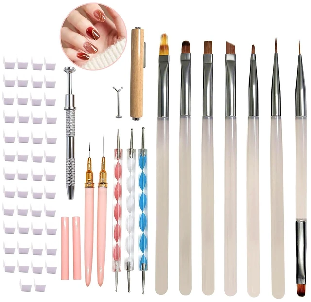 Main image of 65Pcs Professional Nail Art Tools Set Premium Nail brushes & Pens