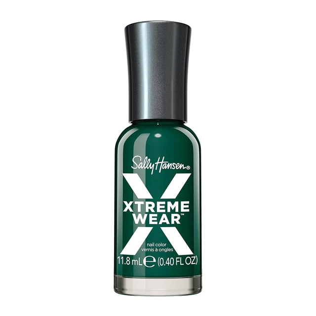 Main image of Sally Hansen Xtreme Wear Nail Polish | Streak-Free, Shiny Finish, Long-Lasting, Chip-Resistant, Opaque | Big Apple-tini | Dark Green Nail Color