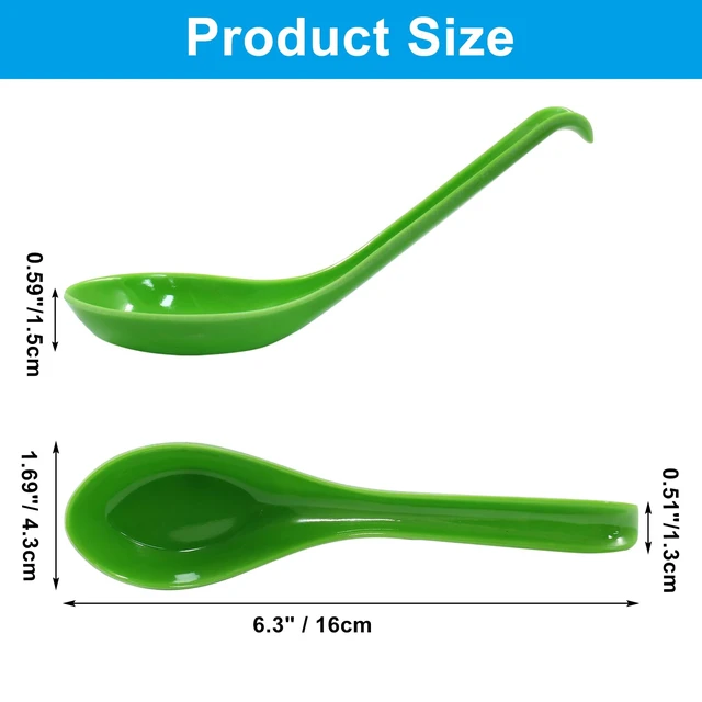 Alt view image 2 of 5 - Asian Soup Spoons, 2PCS, Green Melamine