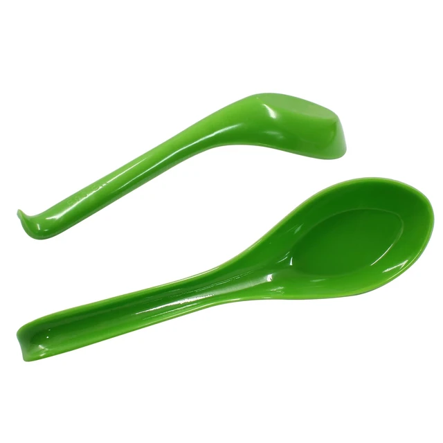 Alt view image 4 of 5 - Asian Soup Spoons, 2PCS, Green Melamine