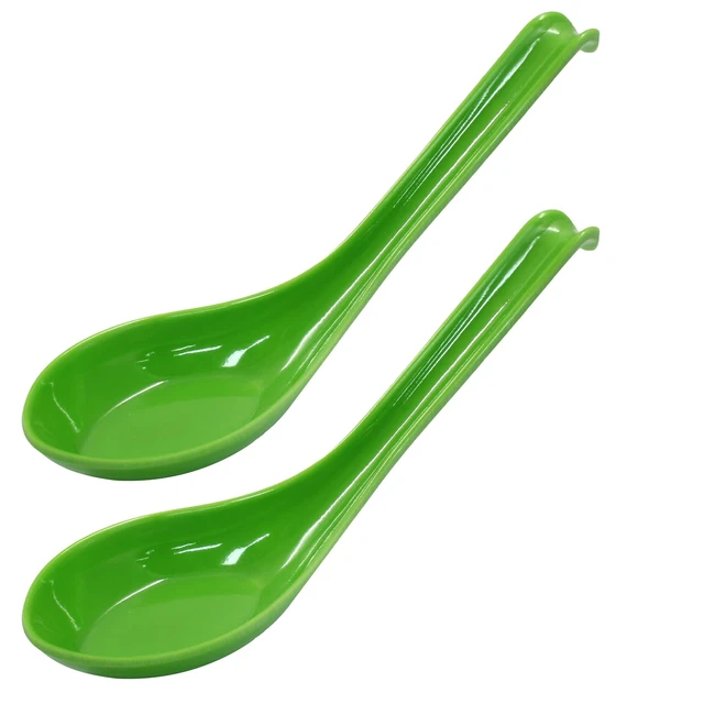 Alt view image 5 of 5 - Asian Soup Spoons, 2PCS, Green Melamine