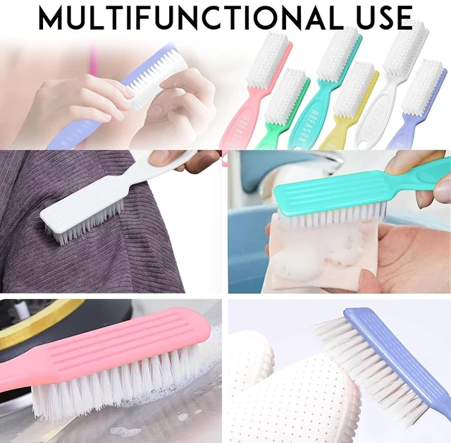 Alt view image 6 of 7 - HOFASON 6 Pack Nail Brush for Cleaning Fingernails, Nail Brush Handle Grip Brush for Nail and Toenail Foot, Nail Dust Brush Manicure Pedicure Tools Scrubbing Brush Women Men Home Salon (Macaron)