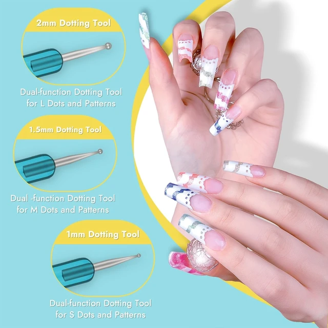 Alt view image 4 of 6 - Finea Nail Art Brushes and Dotting Tools 6pcs Set for Gel Polish Gold Blue
