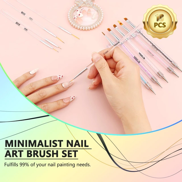 Alt view image 7 of 7 - YOOVR 15-IN-1 Nail Art Brushes Set for Home & Salon Use
