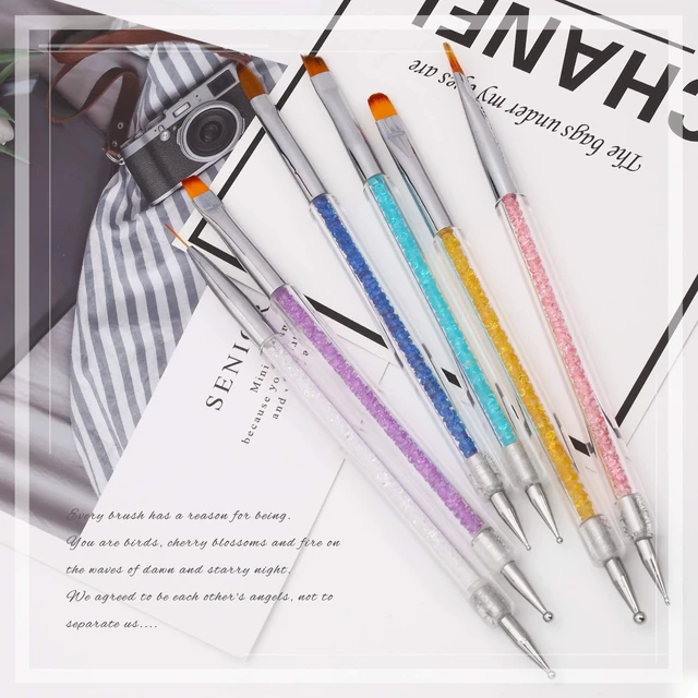 Alt view image 3 of 6 - iminoo 6PCS Nail Art Brushes,Double Ended Nail Liner Brush Dotting Pen Nail Art Point Drill Drawing Tools,Double Ended Nail Art Brushe for DIY Nail Art Designs (Style B)